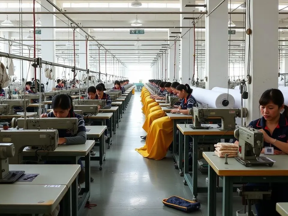 Công nhân may trong xưởng sản xuất tại Phú Thọ